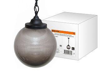 Светильник НСБ 02-60-255 УХЛ4 60 Вт, IP40, шар дымчатый с огранкой 250 мм, цепь черная TDM