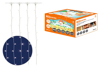 Гирлянда новогодняя "Занавес" 1х1 м, белый свет, наружное использование, IP44, TDM