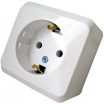 Розетка Этюд "евр" о/п белая со шт. (Schneider Electric)