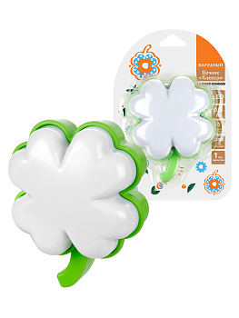 Ночник "Клевер" с датчиком освещенности, 0,5 Вт, зеленый, 220 В Народный