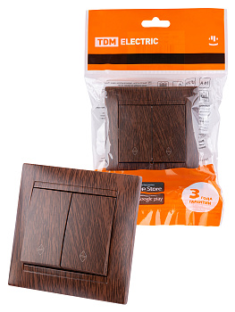 Выключатель на 2 направления 2 кл. 10А венге "Лама" TDM