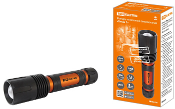 Фонарь «Титан 1» 20 Вт 1 светодиод CREE 2000 лм, 2х18650 3.7 В 2200 мА*ч, IPX7, ЗУ, TDM