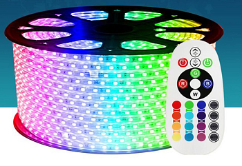 Лента светодиодная GLS-5050-60-14.4-220-IP67-RGB катушка 50м + rgb контролер