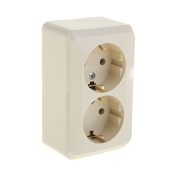 Розетка Этюд "евр" двойная о/п крем (Schneider Electric)