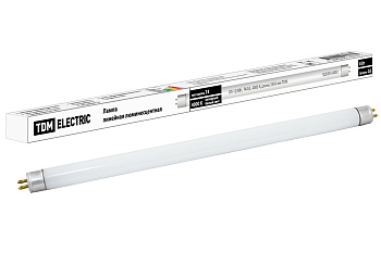 Лампа люминесцентная линейная двухцокольная ЛЛ-12/8Вт, T4/G5, 4000 К, длина 339,4мм TDM