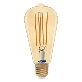 Лампа GLDEN-ST64S-8-230-E27-2700 Золотая